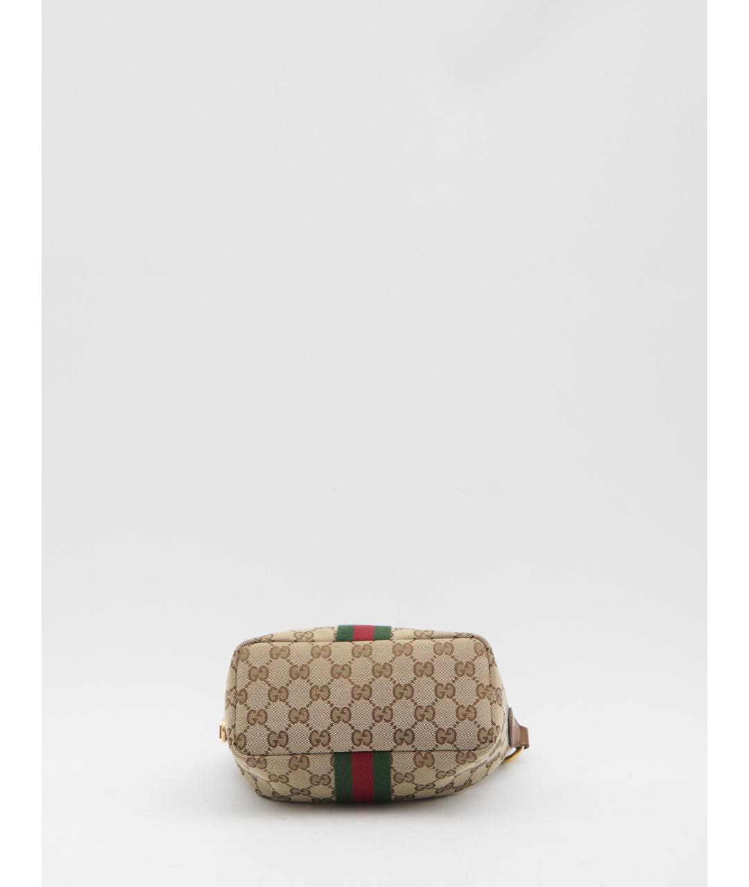 GUCCI Бежевая жаккардовая сумка через плечо, фото 3