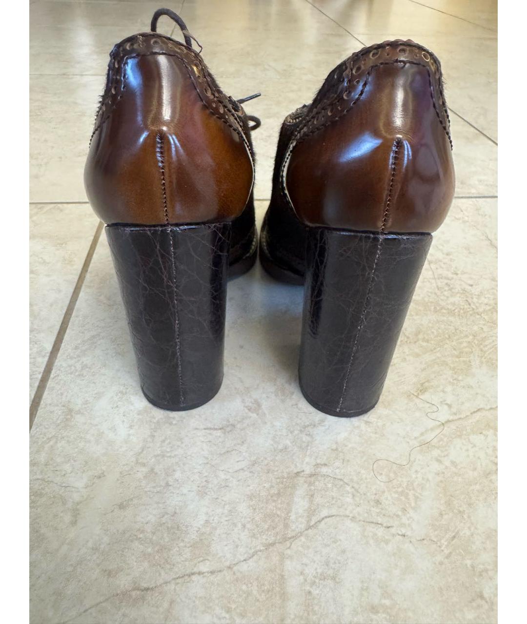 DOLCE&GABBANA Коричневые кожаные ботинки, фото 4