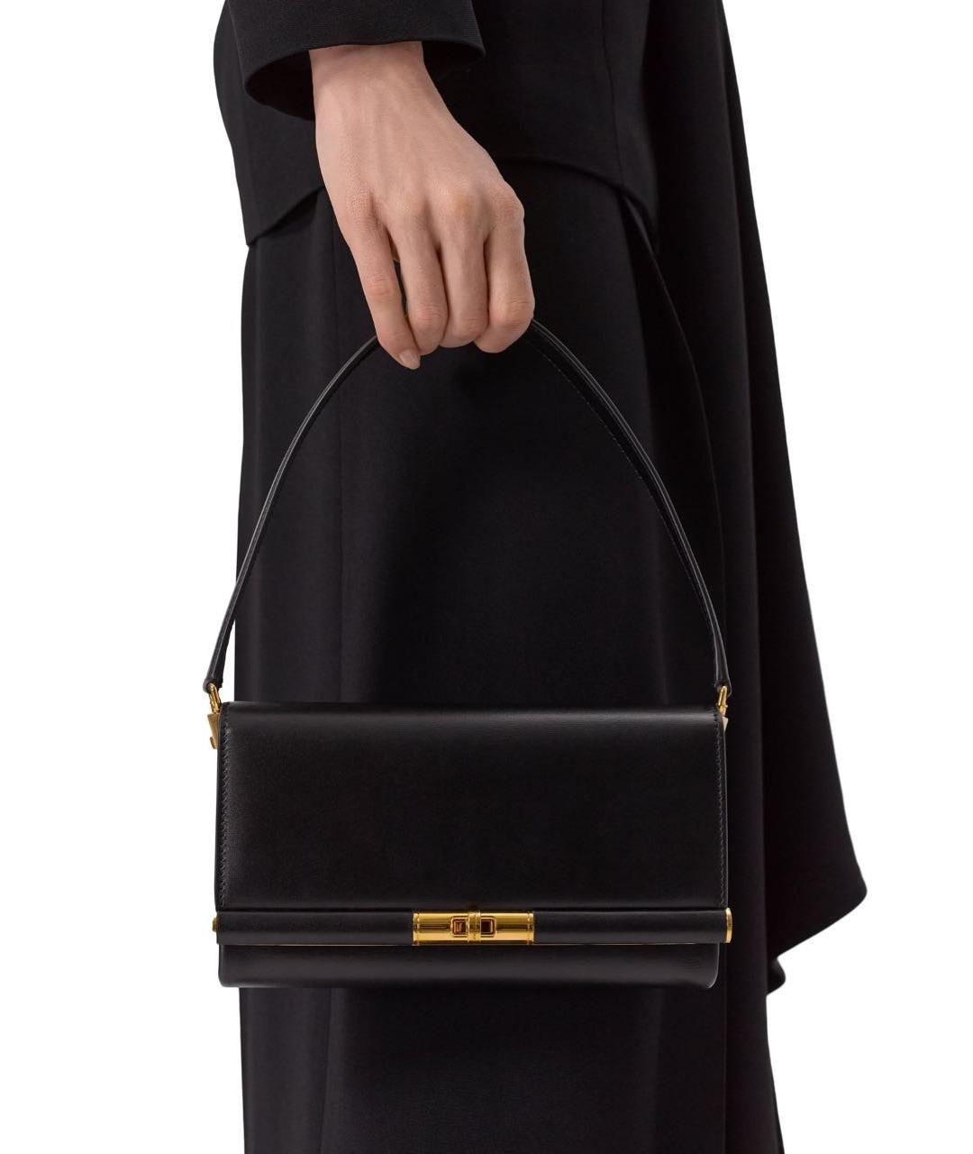 DOLCE&GABBANA Черная кожаная сумка с короткими ручками, фото 2