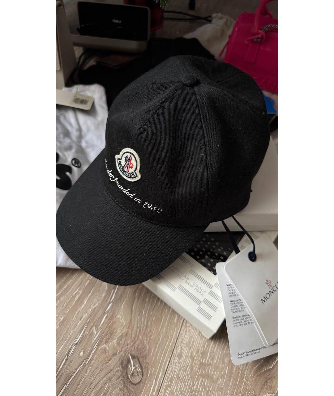 MONCLER Черная хлопковая кепка/бейсболка, фото 3