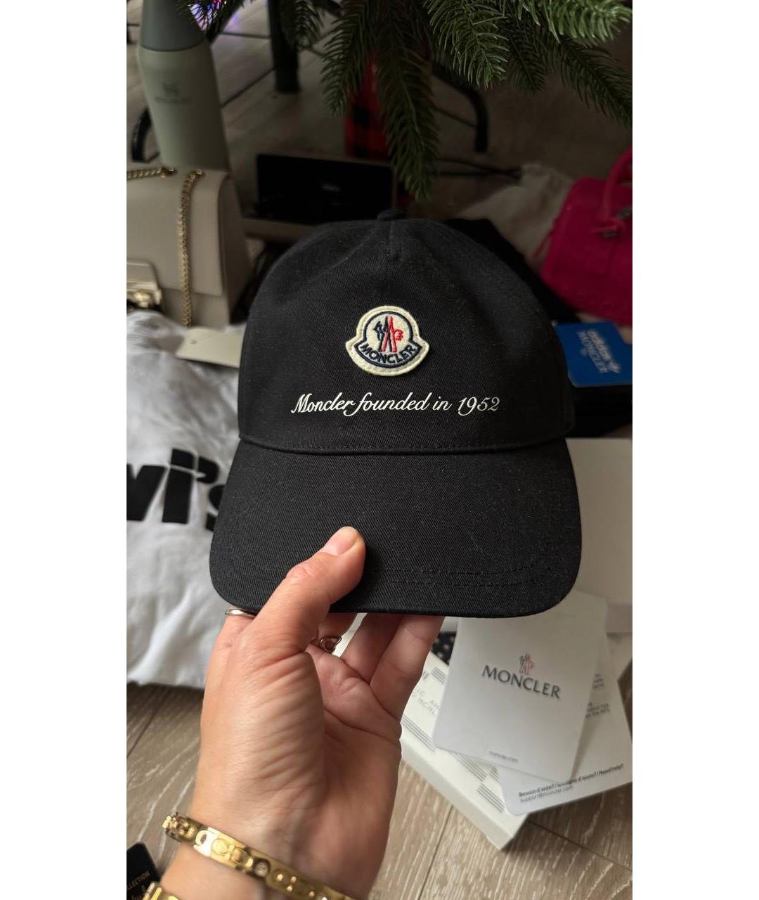 MONCLER Черная хлопковая кепка/бейсболка, фото 2