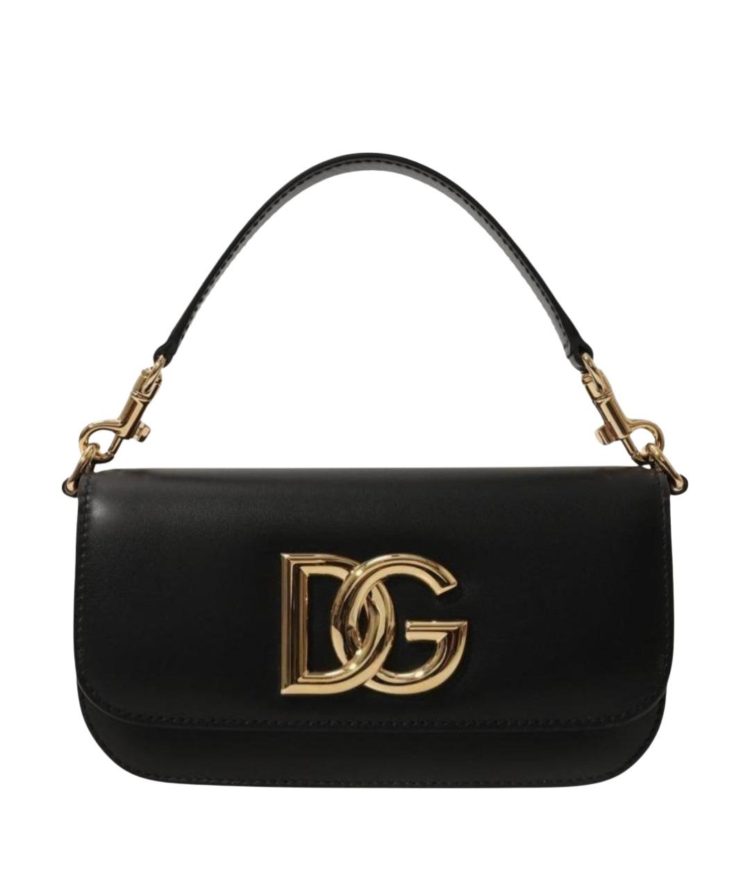 DOLCE&GABBANA Черная кожаная сумка с короткими ручками, фото 1