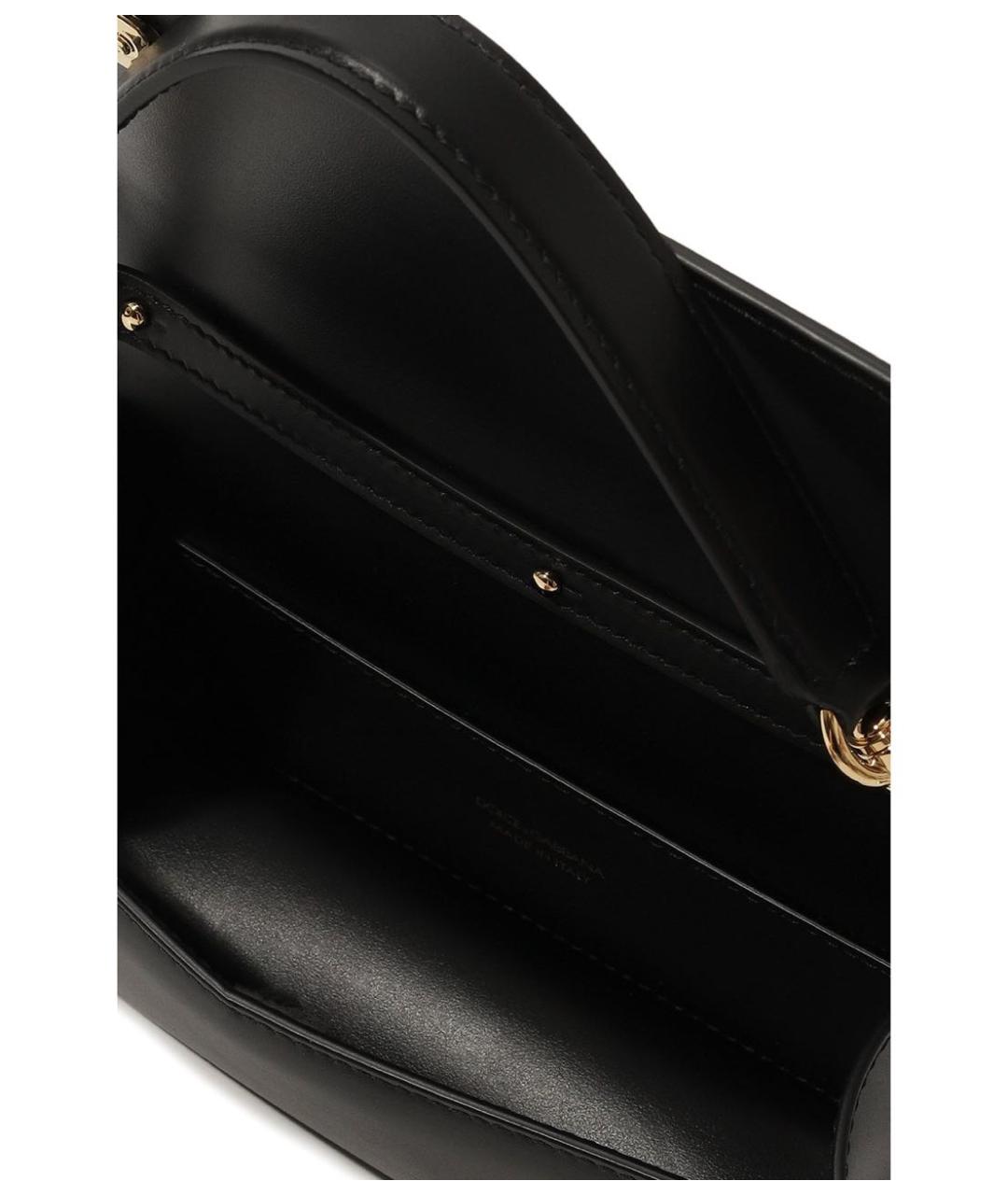 DOLCE&GABBANA Черная кожаная сумка с короткими ручками, фото 4