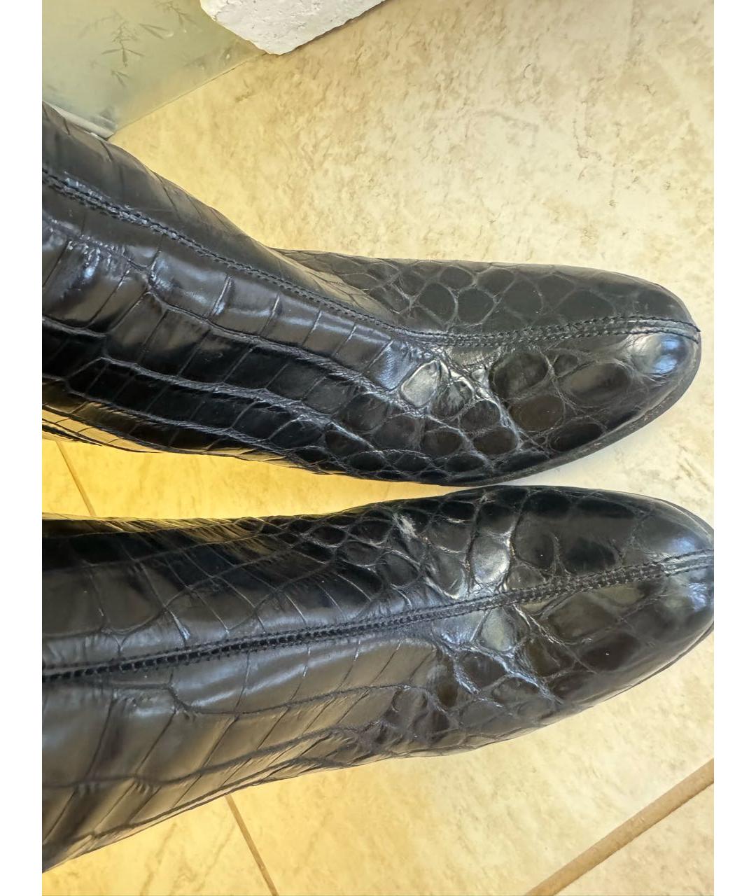 DOLCE&GABBANA Темно-синие кожаные сапоги, фото 4