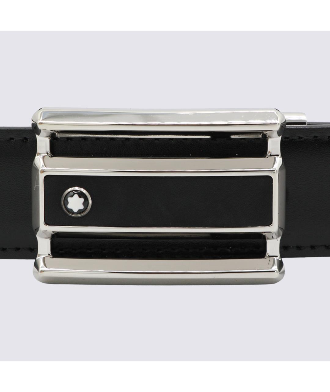 MONTBLANC Черный кожаный ремень, фото 2