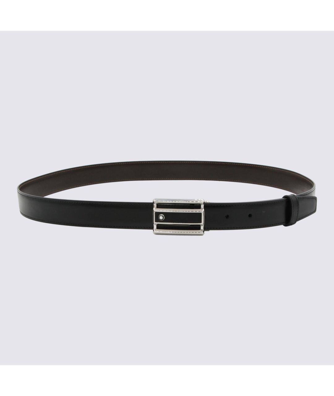 MONTBLANC Черный кожаный ремень, фото 3