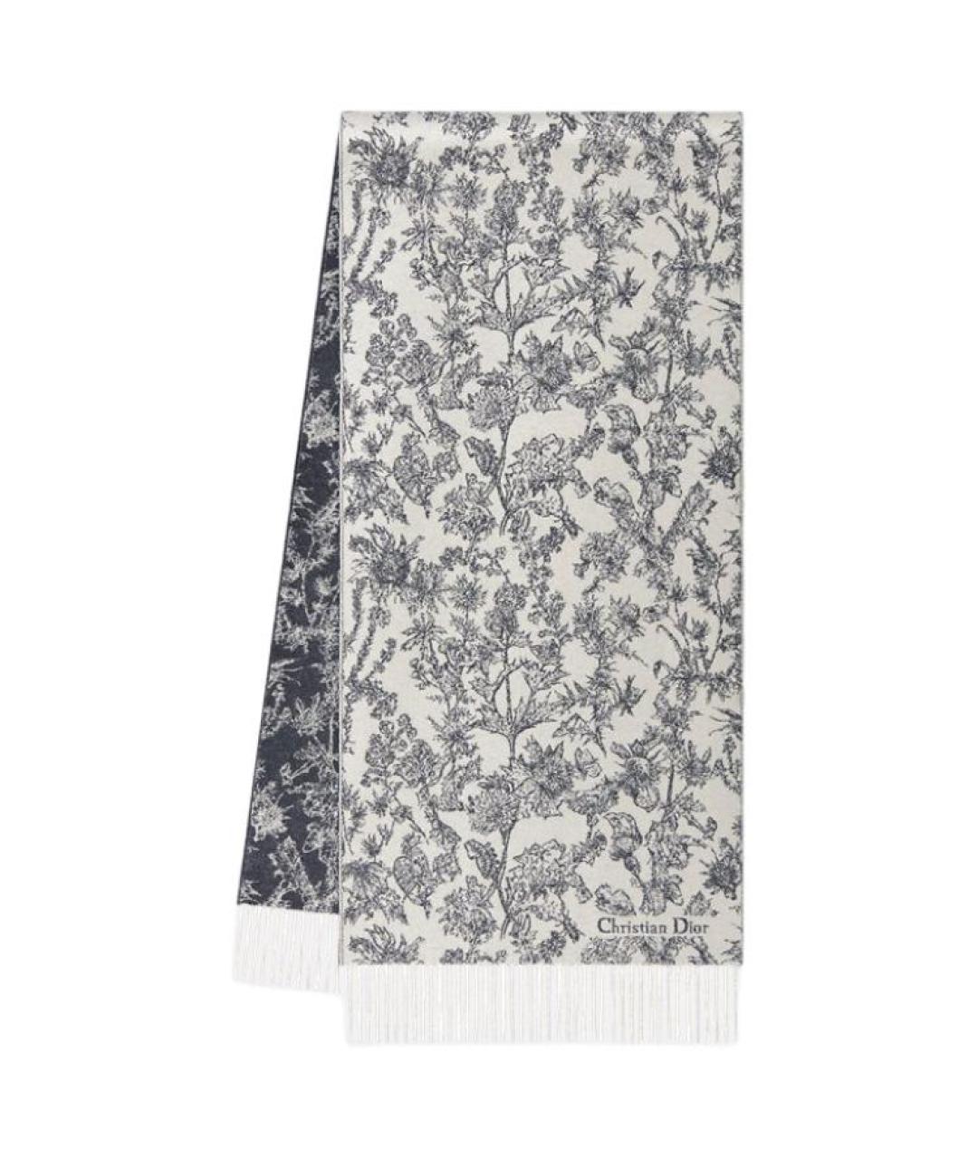 CHRISTIAN DIOR Синий кашемировый шарф, фото 1