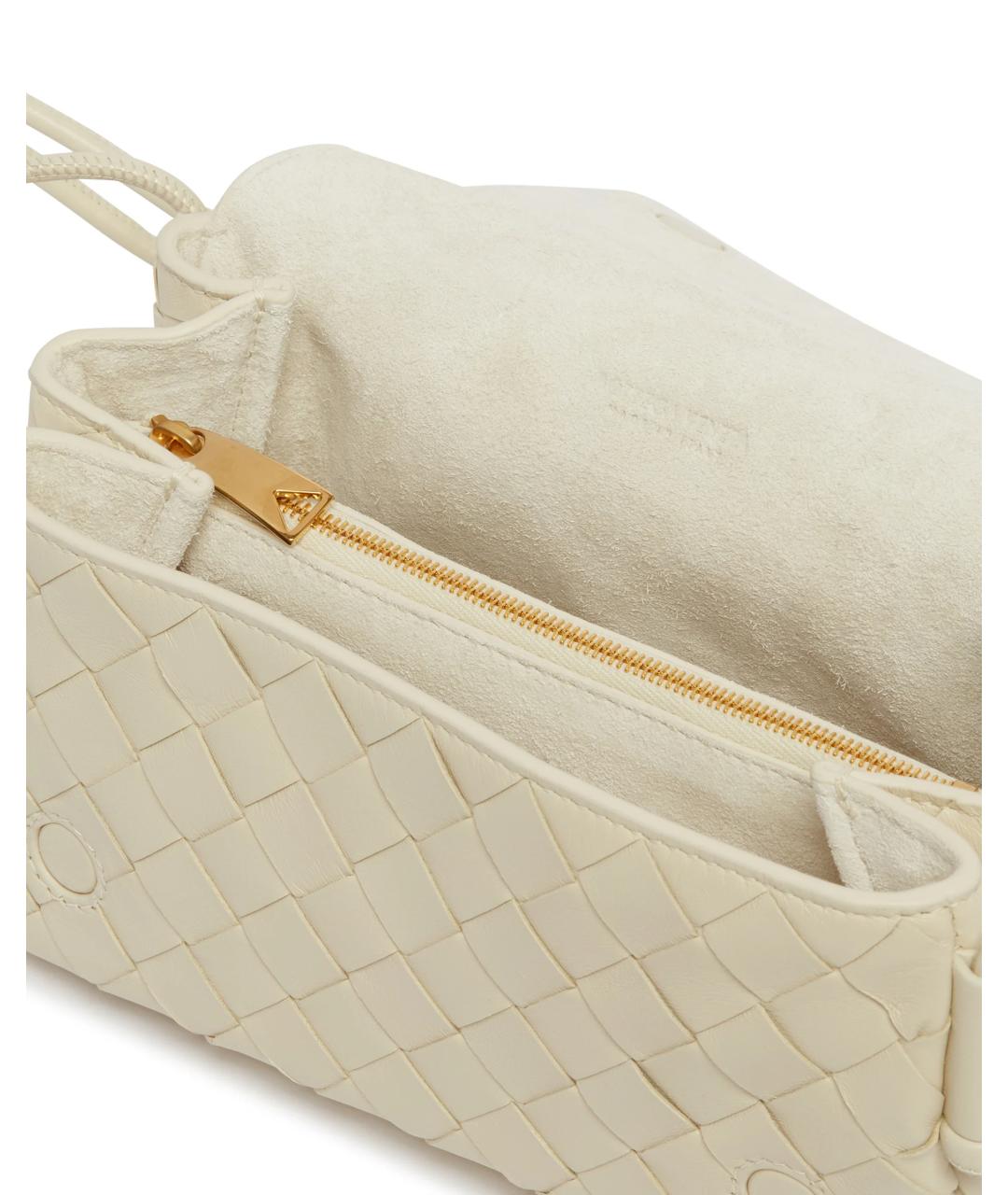 BOTTEGA VENETA Бежевая кожаная сумка через плечо, фото 3