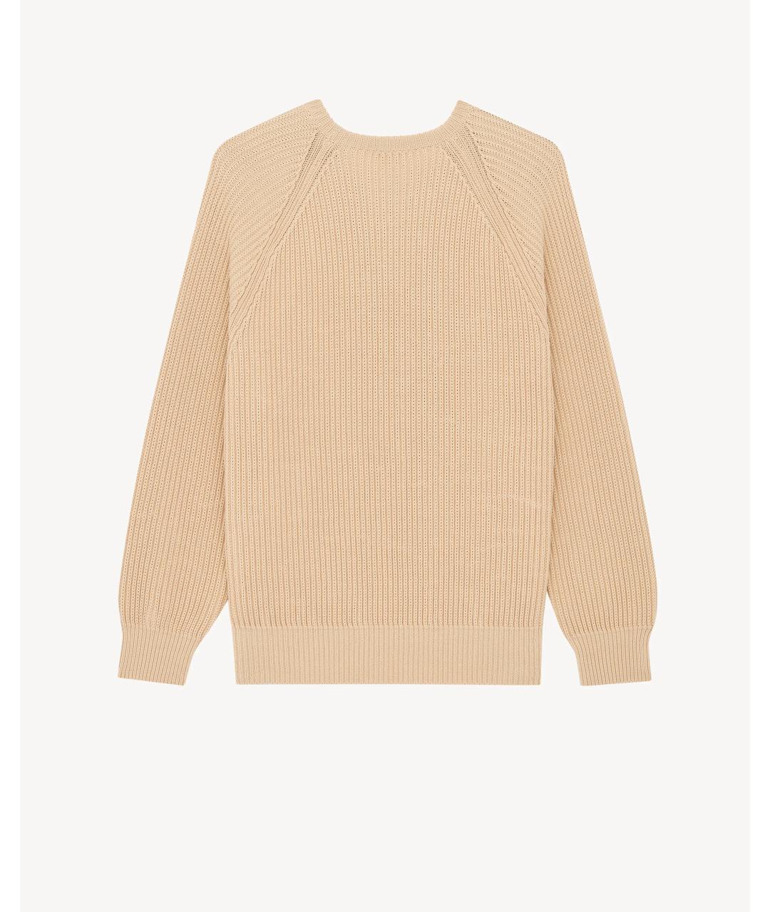 SAINT LAURENT Бежевый хлопковый джемпер / свитер, фото 2
