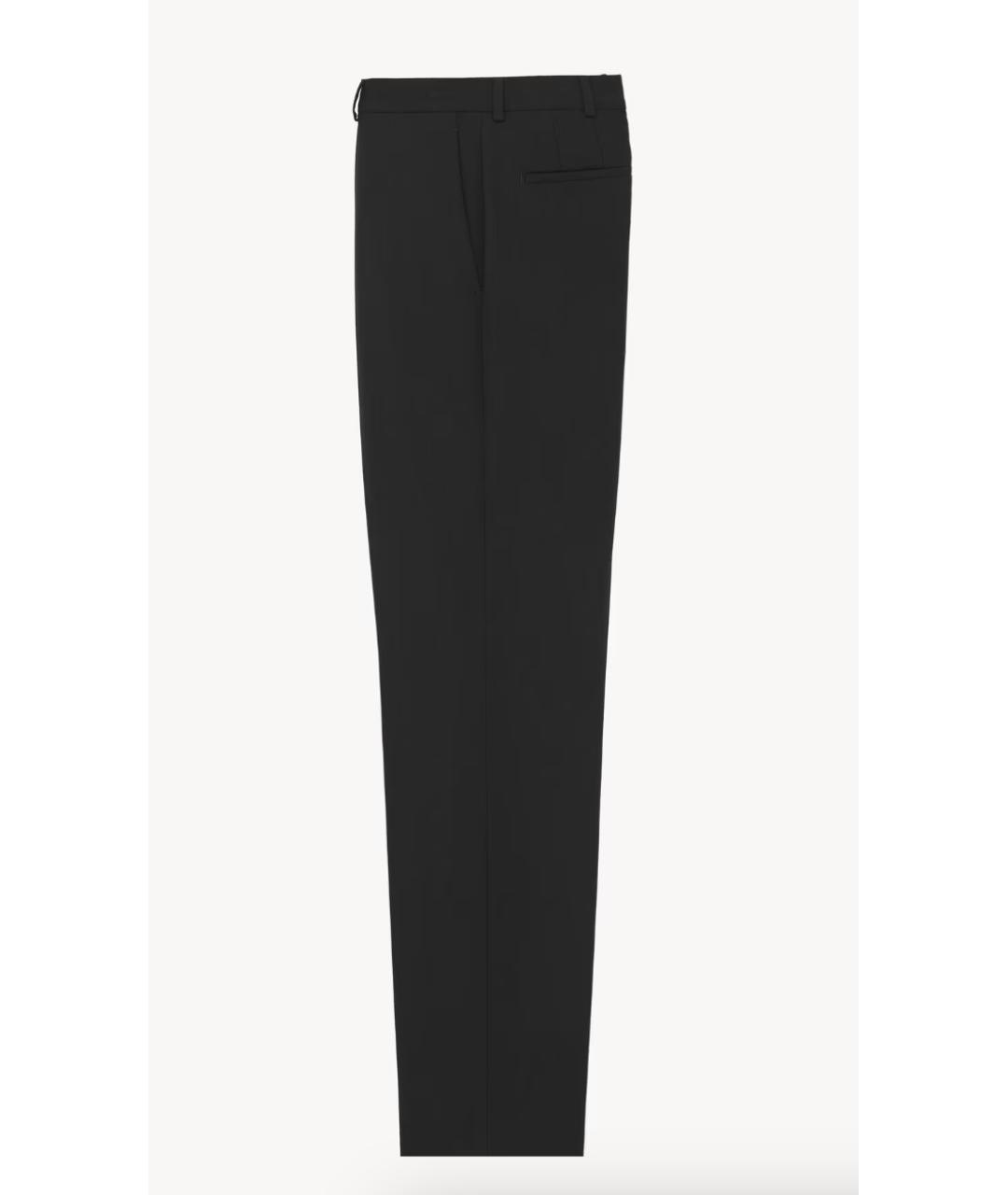 SAINT LAURENT Черные шерстяные классические брюки, фото 2