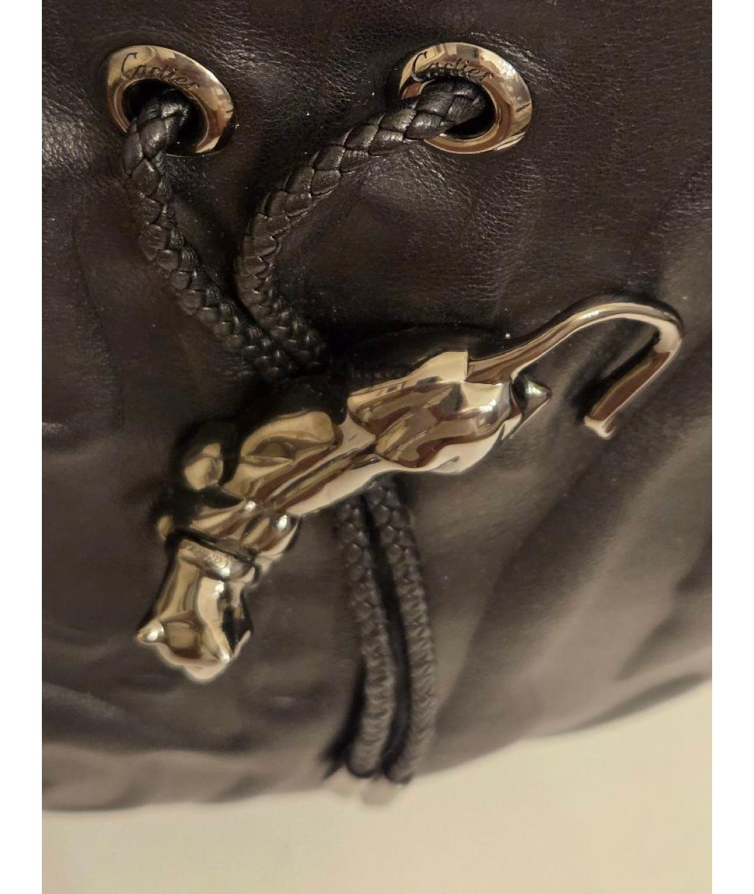 CARTIER Черная кожаная сумка с короткими ручками, фото 9