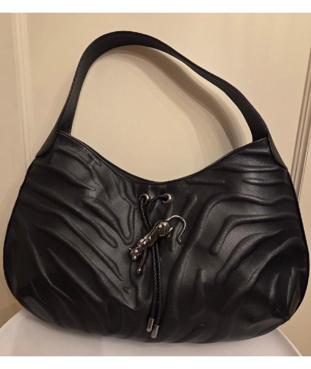 CARTIER Черная кожаная сумка с короткими ручками, фото 10