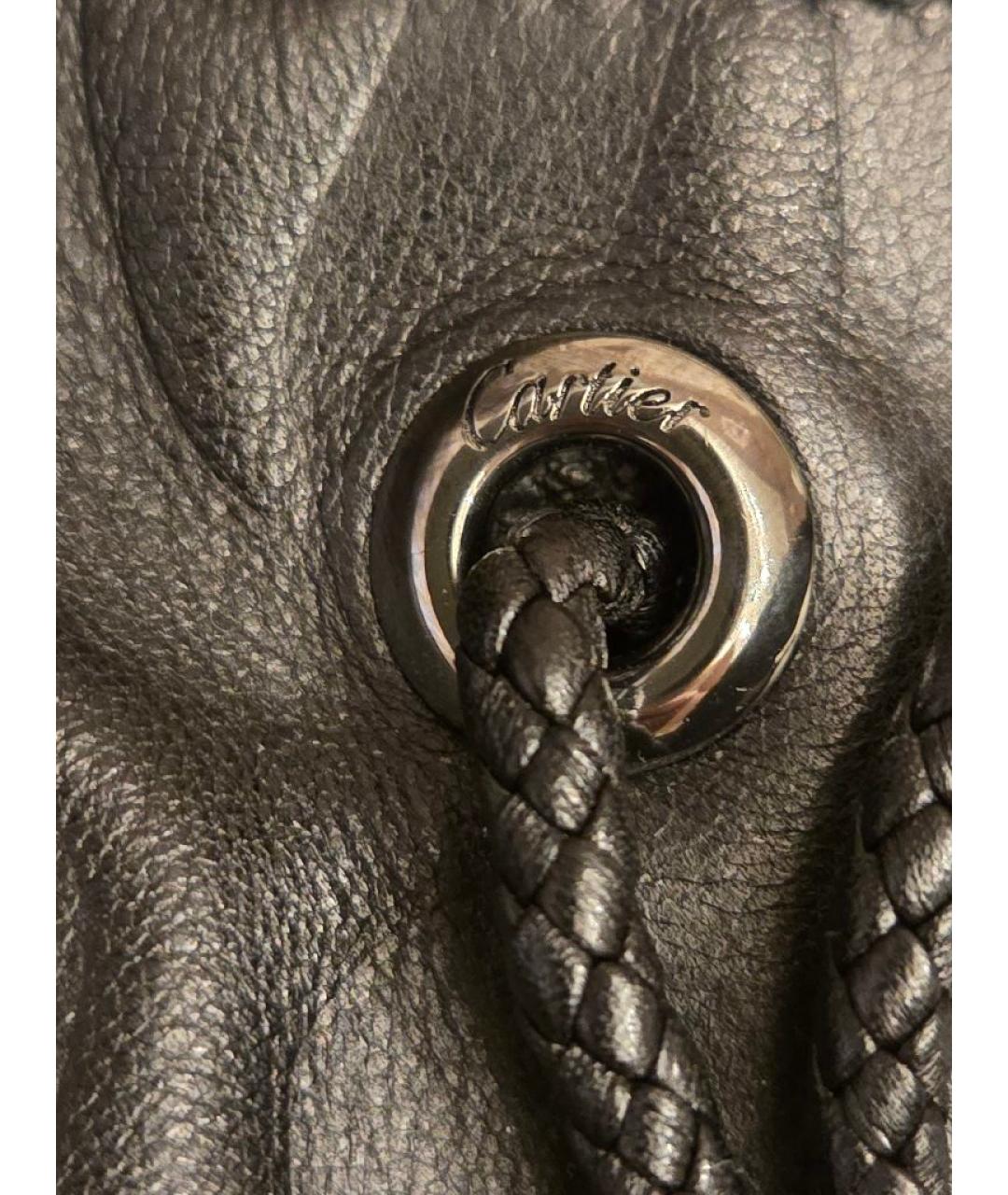 CARTIER Черная кожаная сумка с короткими ручками, фото 6