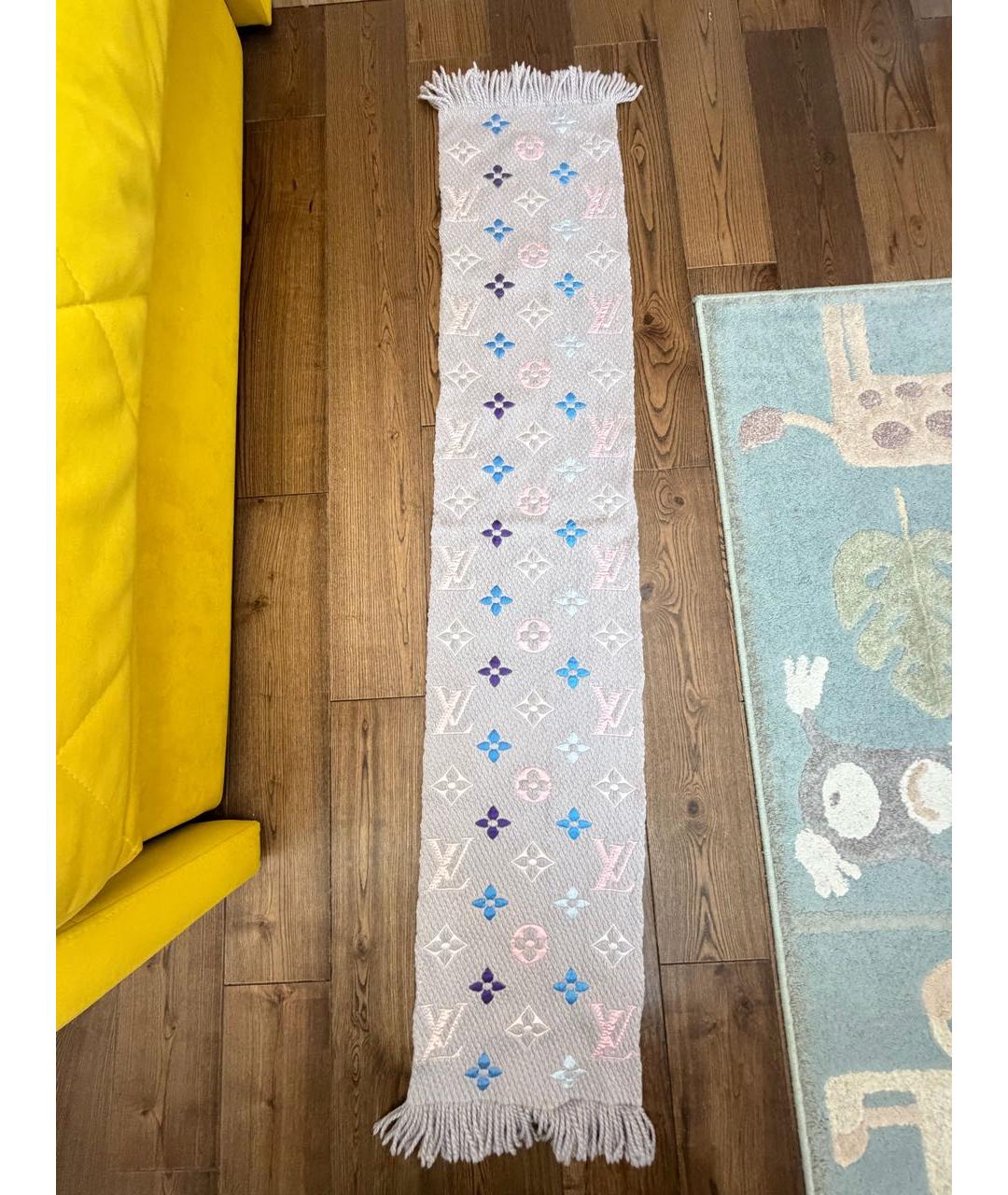 LOUIS VUITTON Розовый шерстяной шарф, фото 4