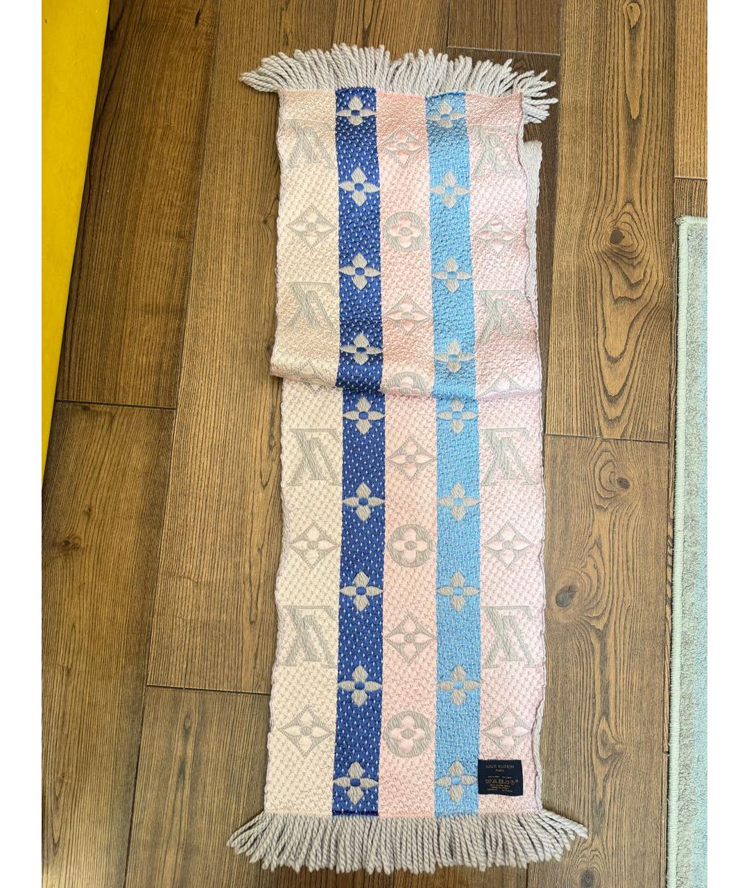 LOUIS VUITTON Розовый шерстяной шарф, фото 2