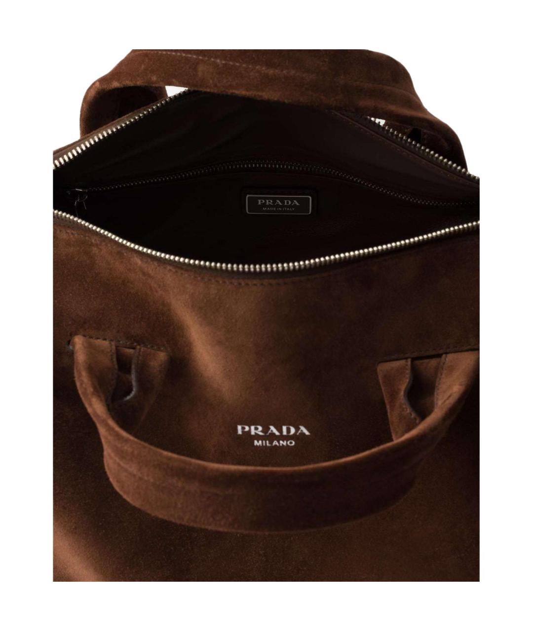 PRADA Коричневая кожаная дорожная/спортивная сумка, фото 5