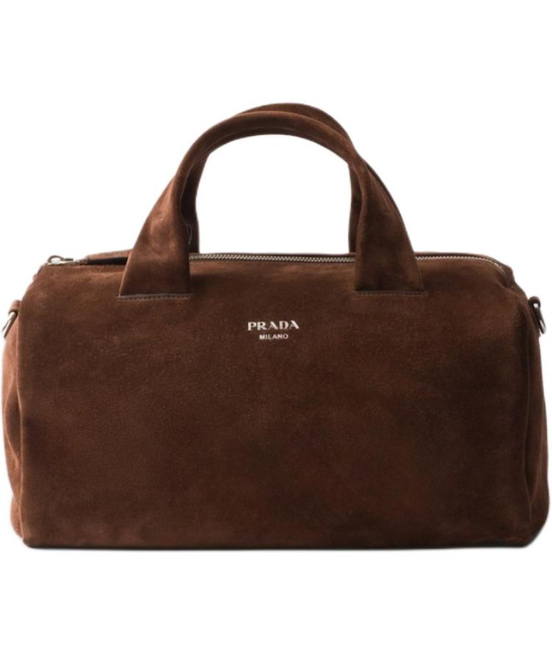 PRADA Коричневая кожаная дорожная/спортивная сумка, фото 1