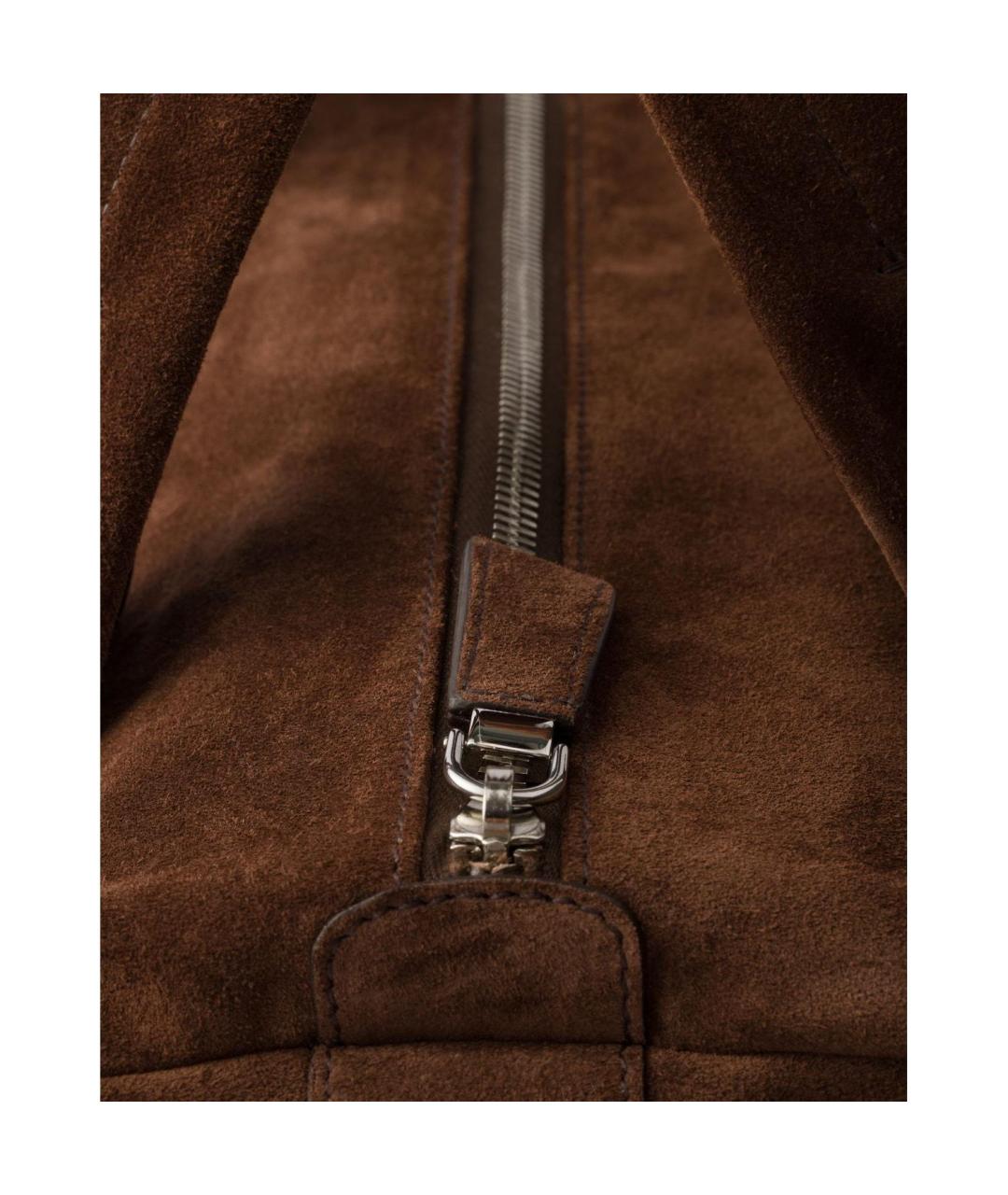 PRADA Коричневая кожаная дорожная/спортивная сумка, фото 6