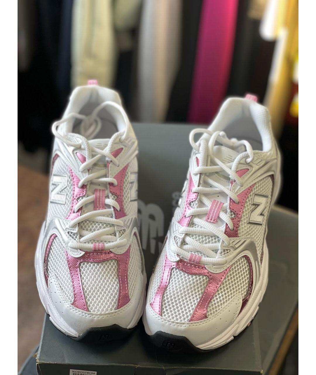 NEW BALANCE Белые синтетические низкие кроссовки / кеды, фото 5