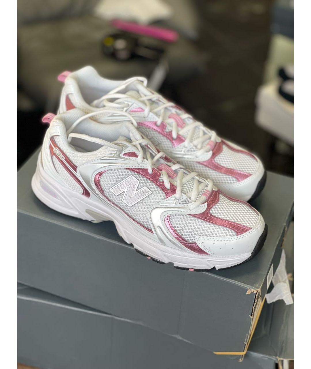 NEW BALANCE Белые синтетические низкие кроссовки / кеды, фото 2