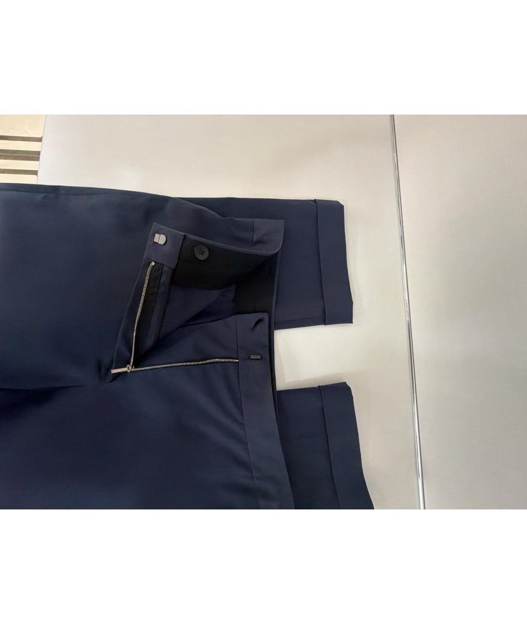 CHRISTIAN DIOR Темно-синие хлопковые прямые брюки, фото 5