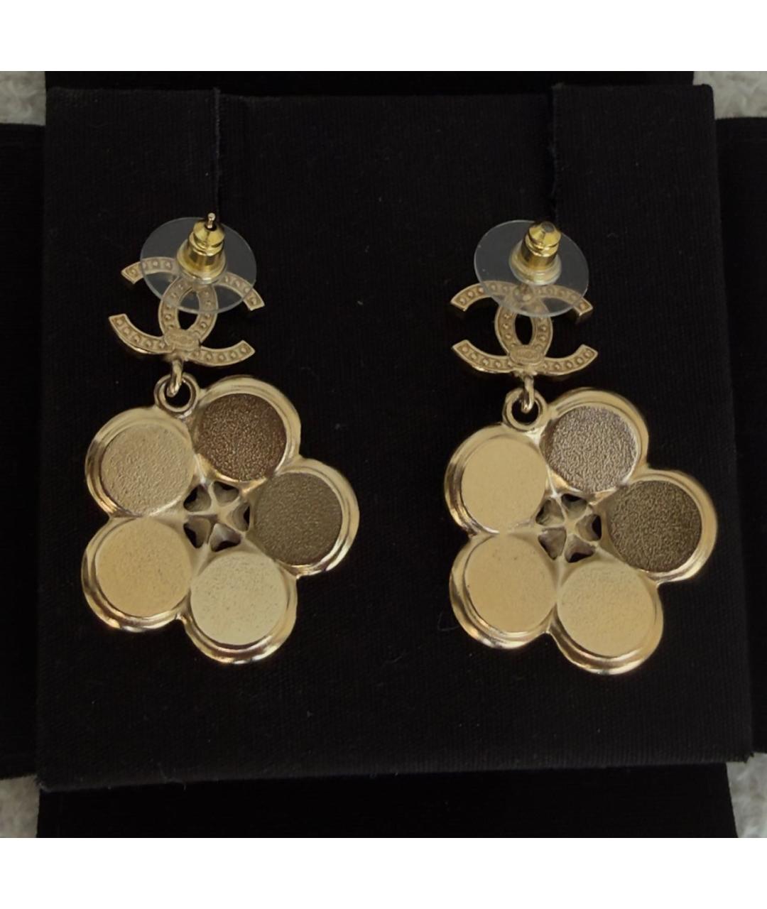 CHANEL Розовые металлические серьги, фото 2