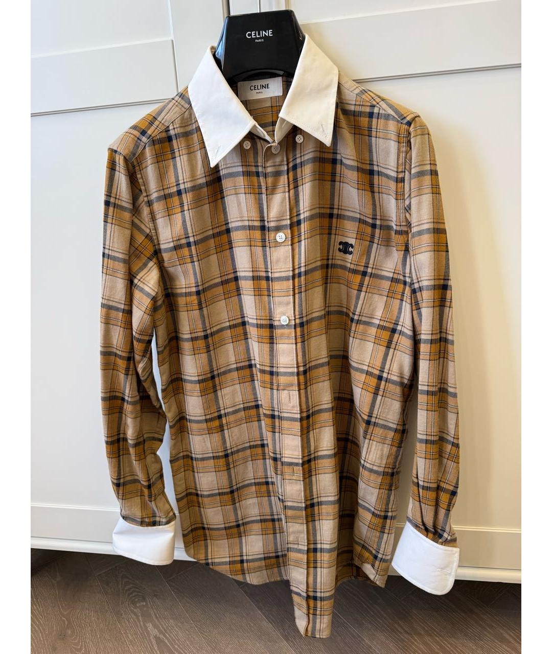 CELINE Коричневая хлопковая рубашка, фото 7