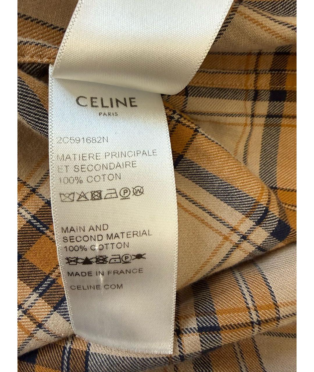 CELINE Коричневая хлопковая рубашка, фото 6