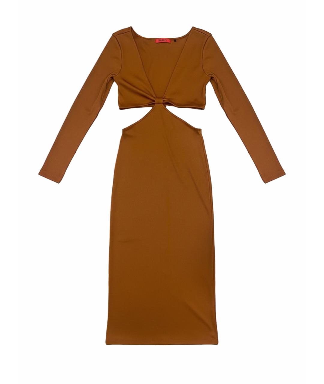 HUGO BOSS Оранжевое полиэстеровое вечернее платье, фото 1