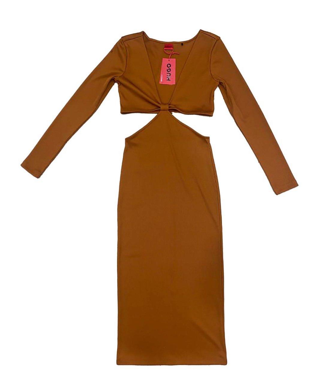 HUGO BOSS Оранжевое полиэстеровое вечернее платье, фото 6