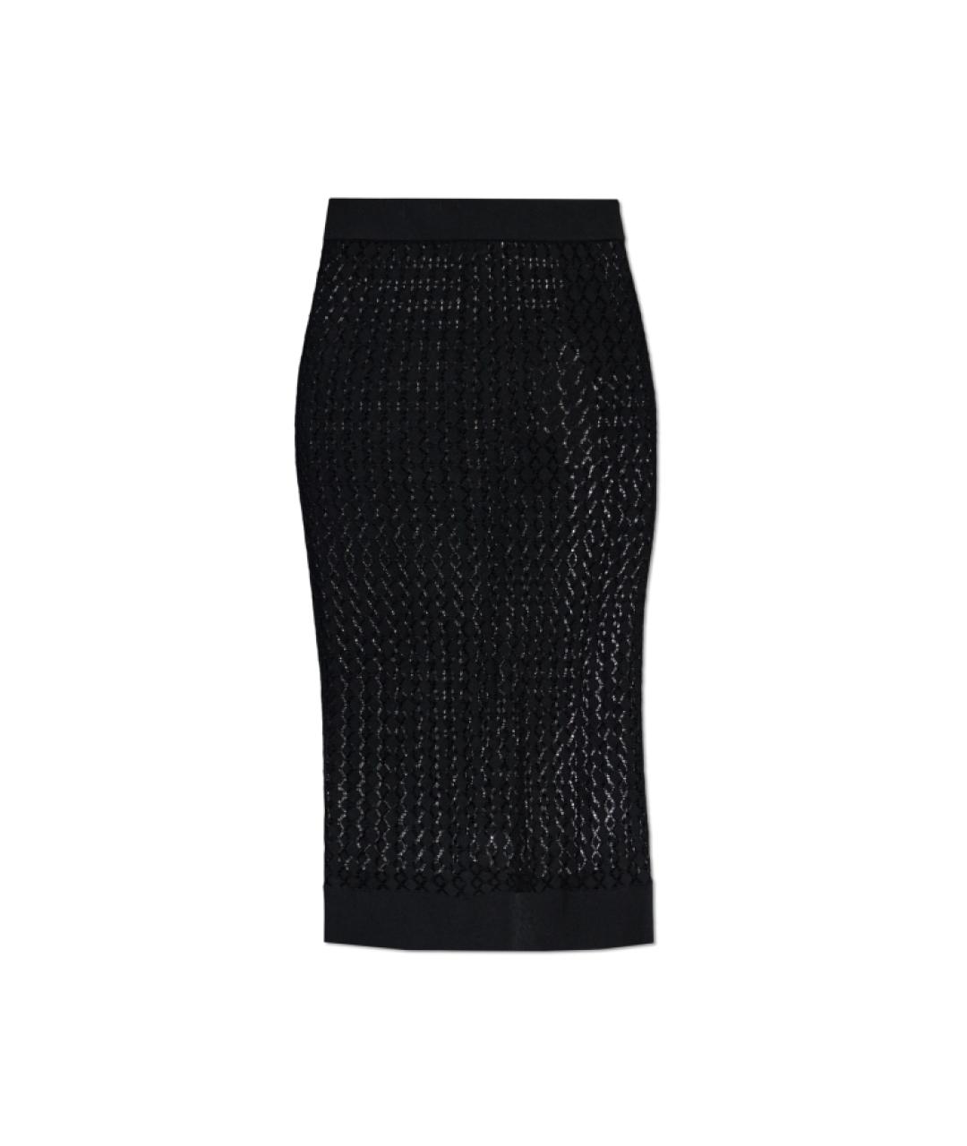 SAINT LAURENT Черная вискозная юбка миди, фото 1