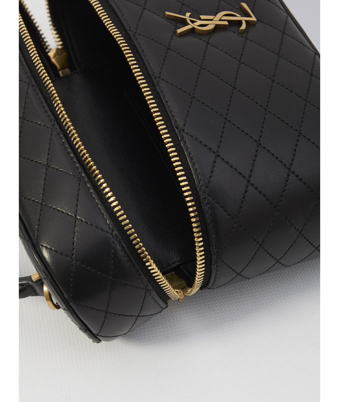 SAINT LAURENT Черная кожаная сумка через плечо, фото 4