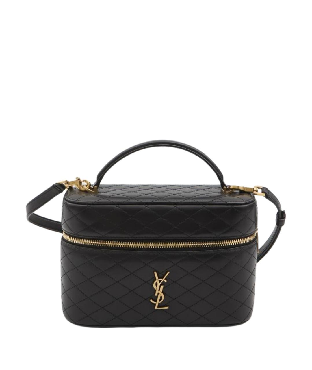 SAINT LAURENT Черная кожаная сумка через плечо, фото 1