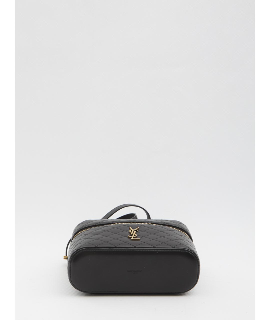 SAINT LAURENT Черная кожаная сумка через плечо, фото 3