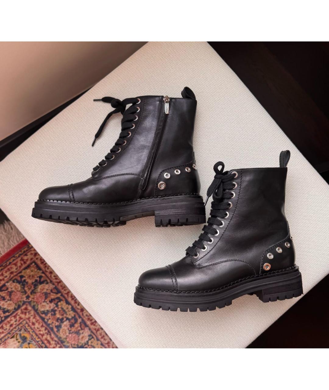 SERGIO ROSSI Черные кожаные ботинки, фото 7