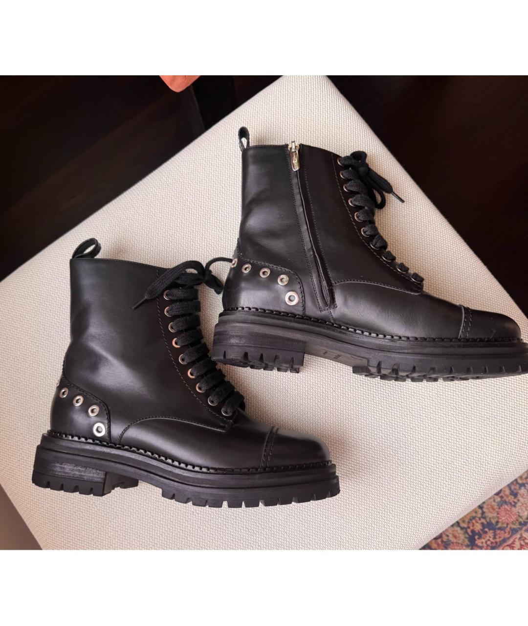 SERGIO ROSSI Черные кожаные ботинки, фото 8