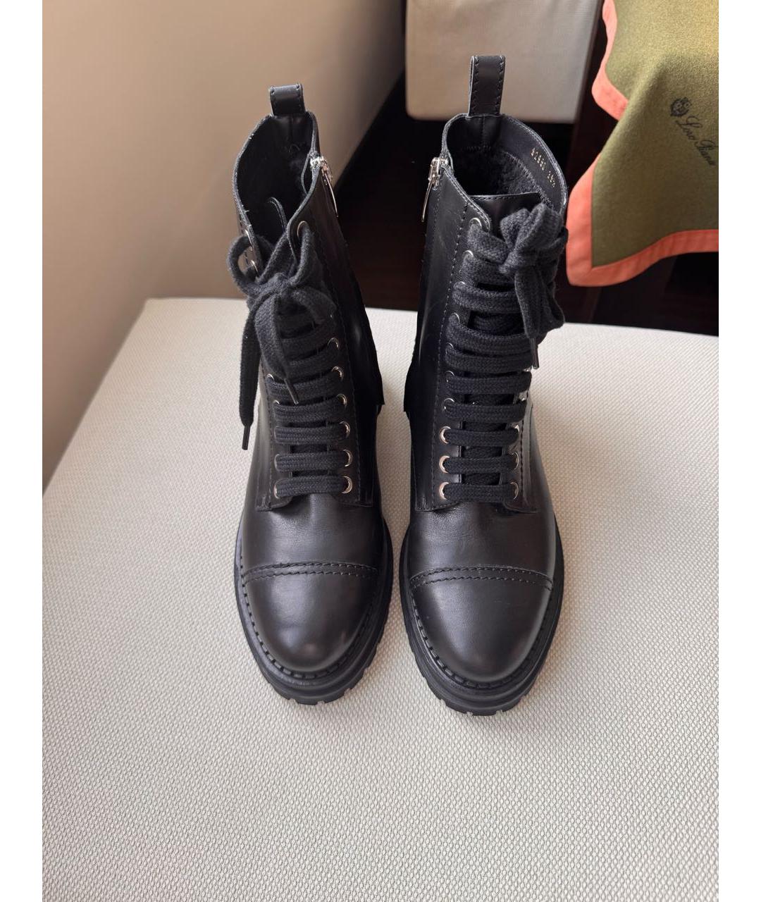 SERGIO ROSSI Черные кожаные ботинки, фото 6