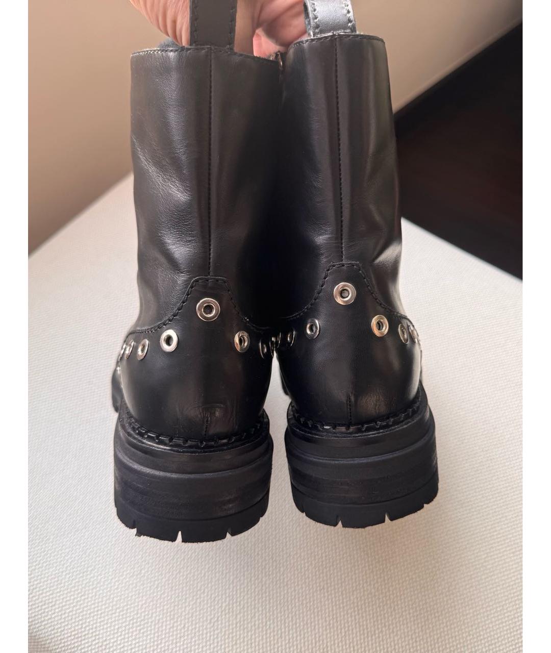 SERGIO ROSSI Черные кожаные ботинки, фото 4