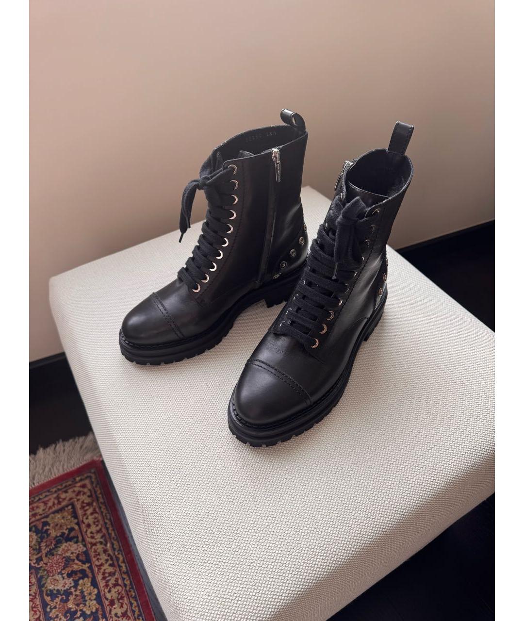 SERGIO ROSSI Черные кожаные ботинки, фото 2