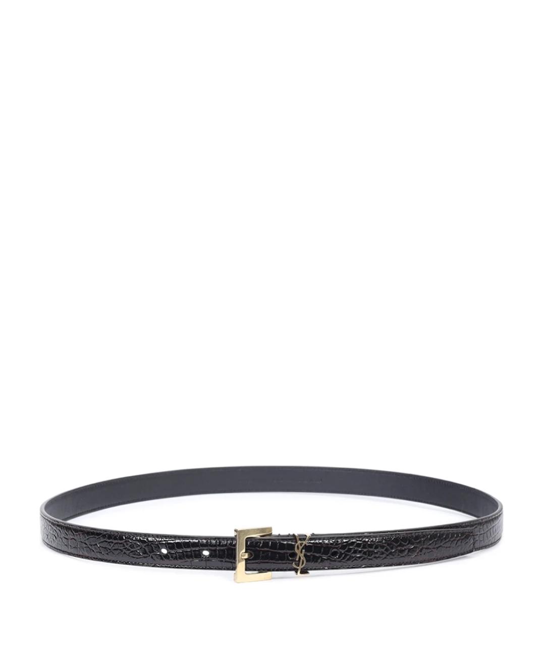 SAINT LAURENT Коричневый кожаный ремень, фото 2