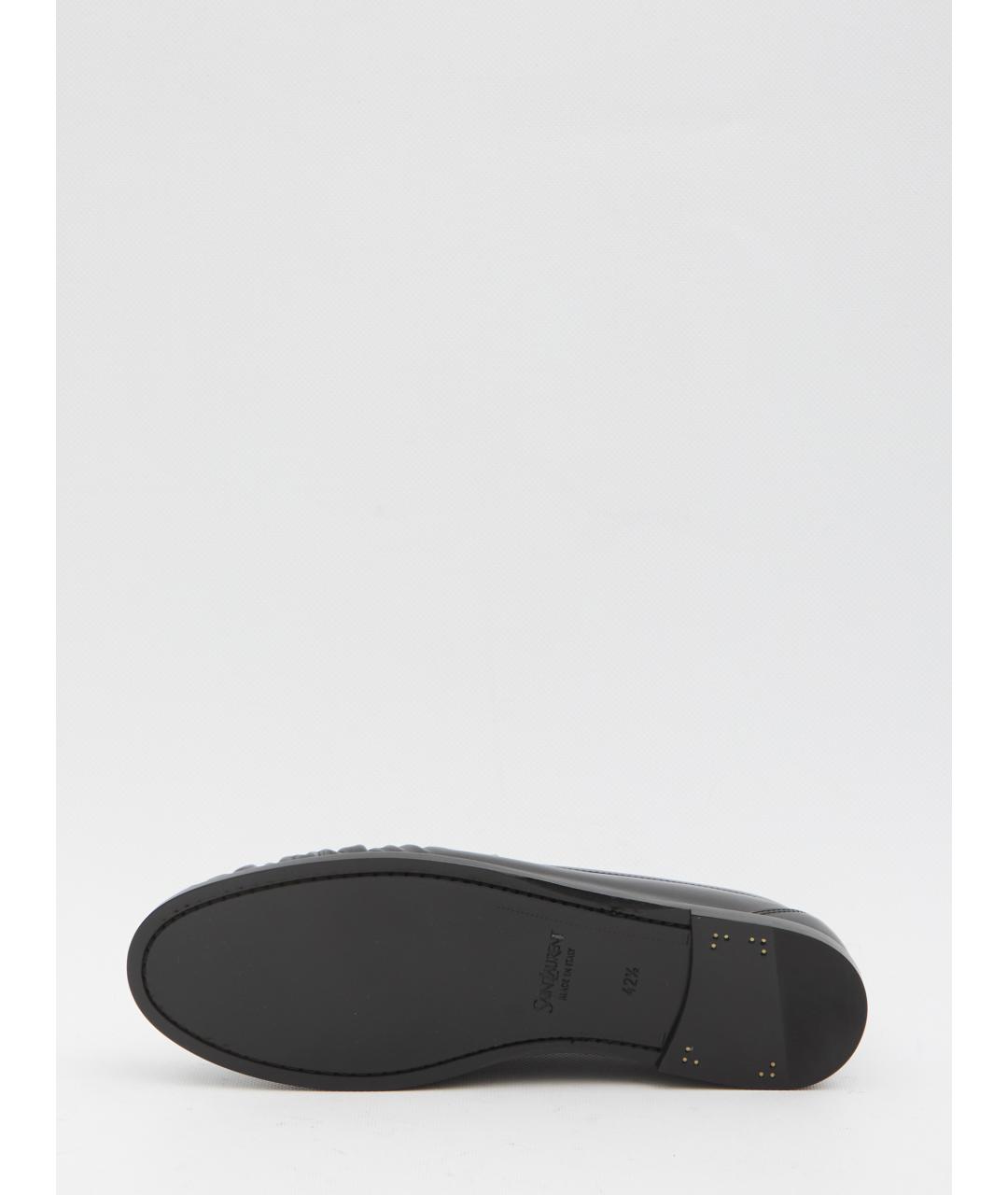 SAINT LAURENT Черные кожаные лоферы, фото 4