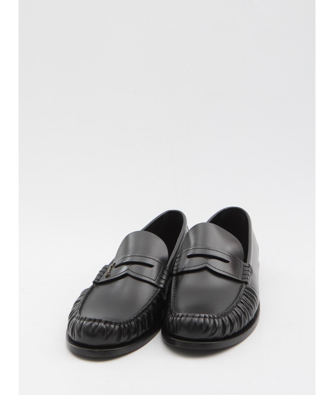 SAINT LAURENT Черные кожаные лоферы, фото 2