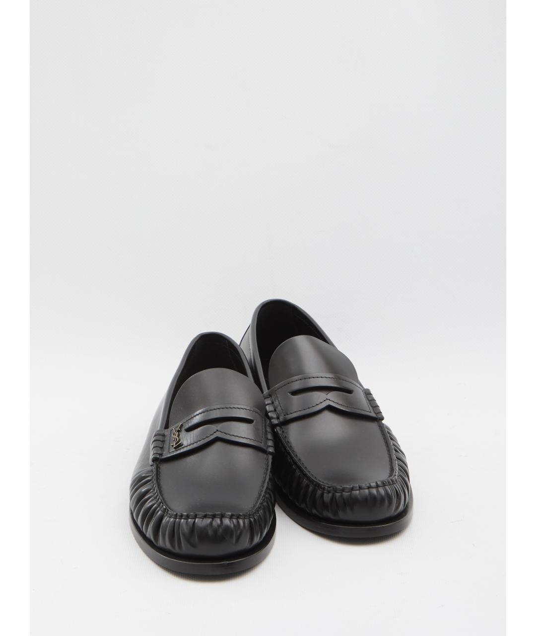 SAINT LAURENT Черные кожаные лоферы, фото 5