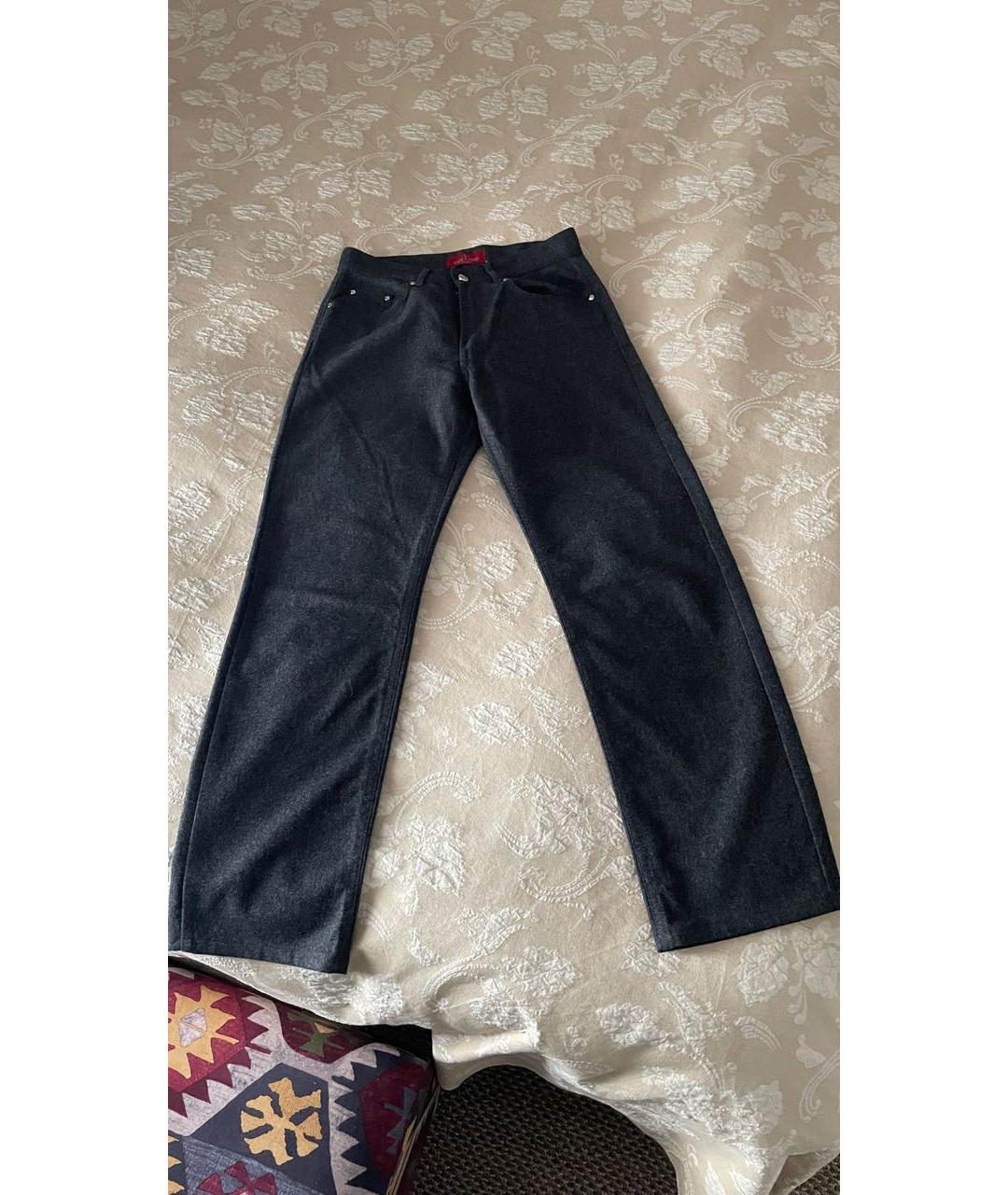 VALENTINO Серые шерстяные прямые брюки, фото 5