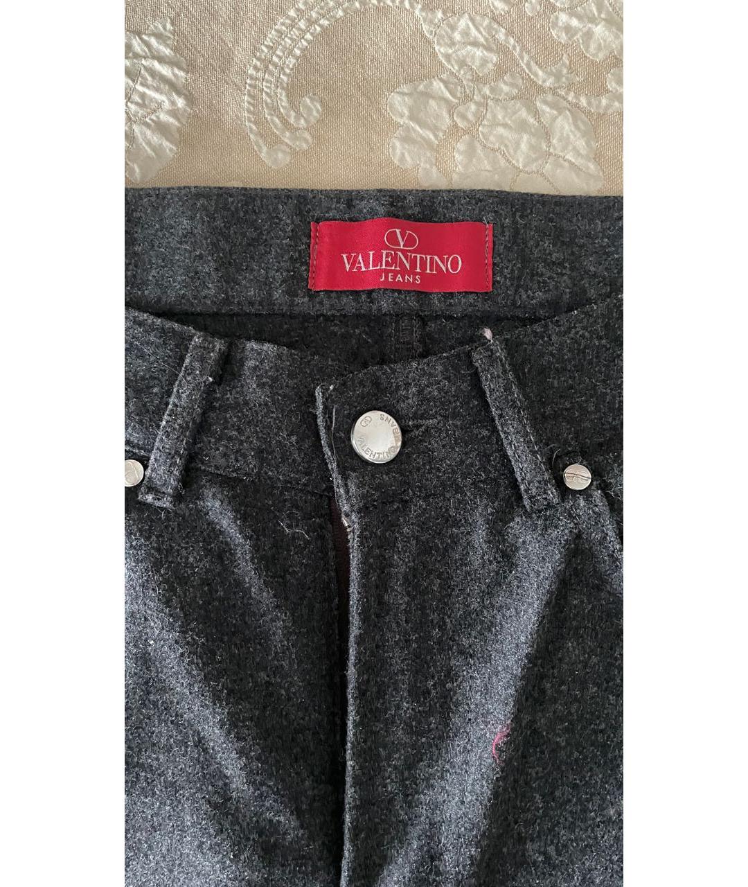 VALENTINO Серые шерстяные прямые брюки, фото 3