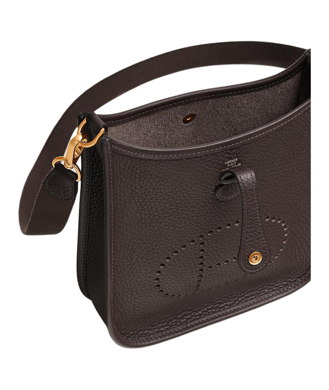 HERMES Коричневая кожаная сумка через плечо, фото 4