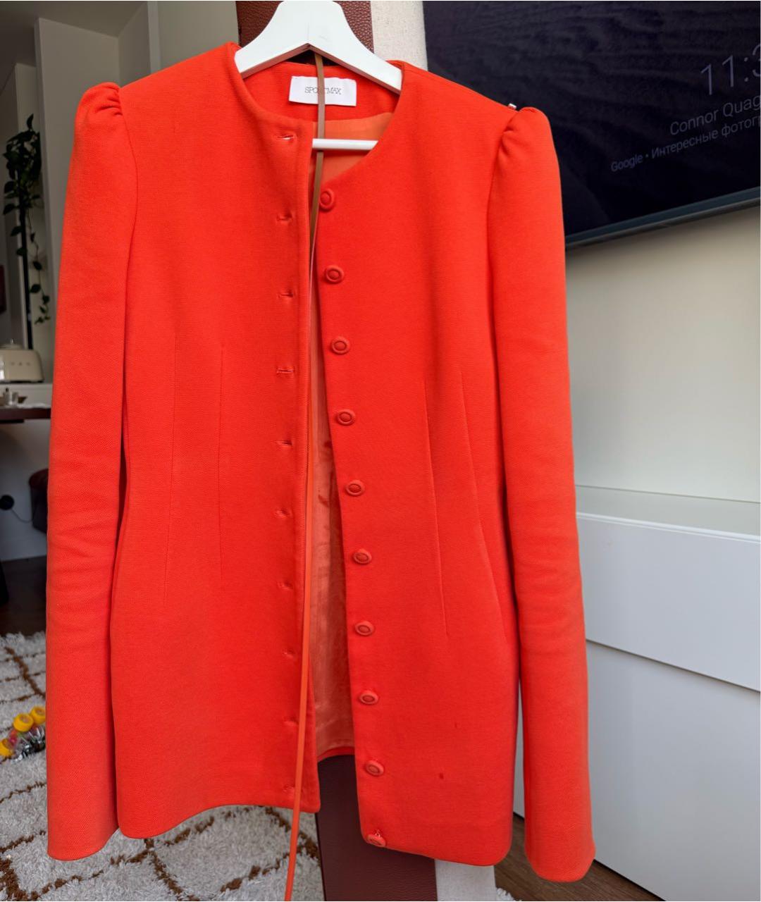 SPORTMAX Оранжевый полиэстеровый жакет/пиджак, фото 7
