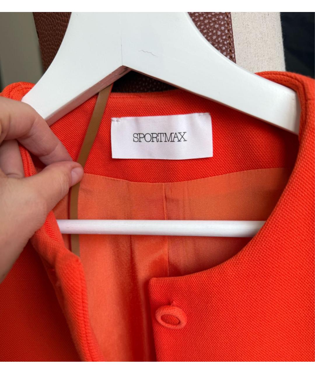 SPORTMAX Оранжевый полиэстеровый жакет/пиджак, фото 4