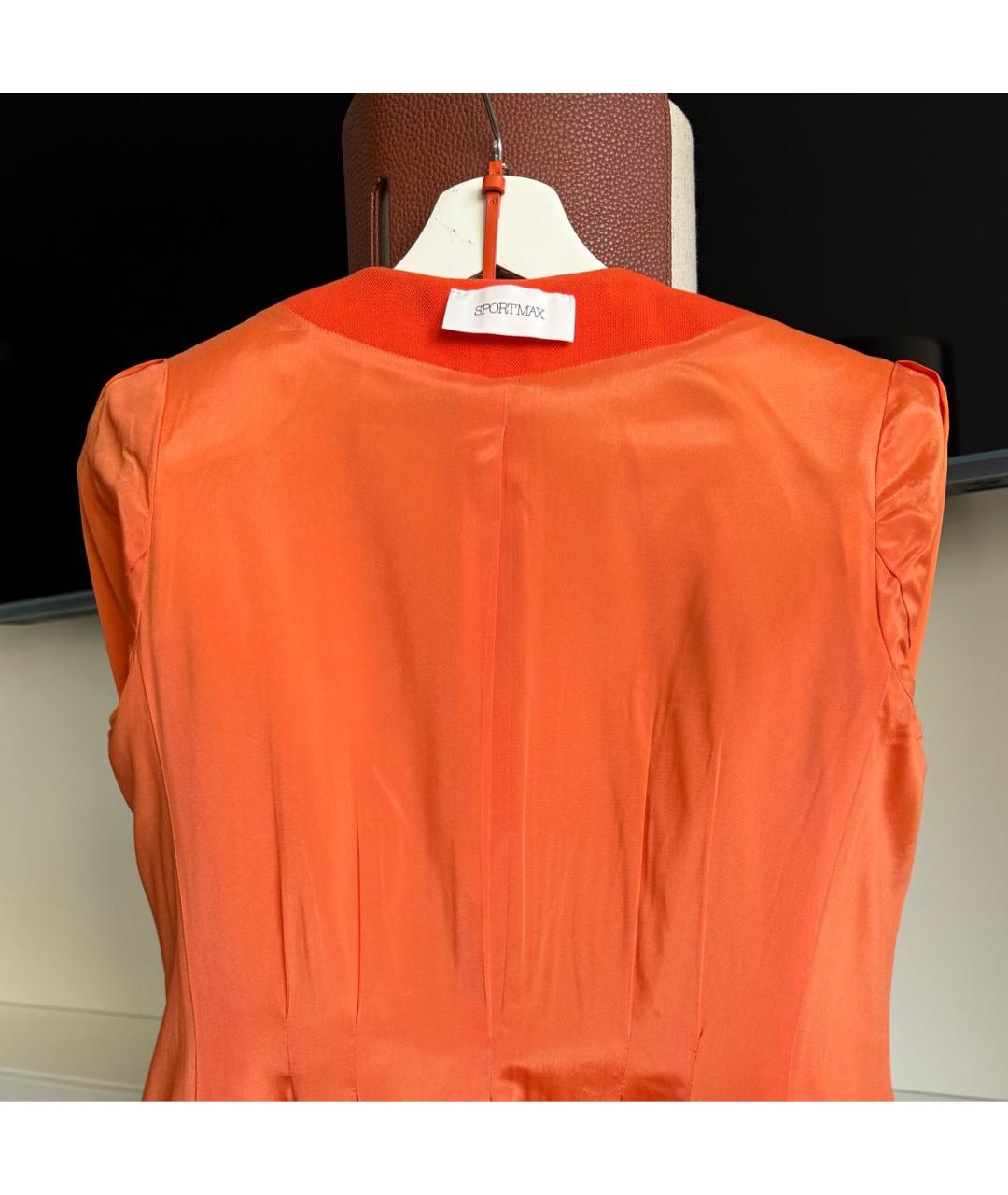 SPORTMAX Оранжевый полиэстеровый жакет/пиджак, фото 3