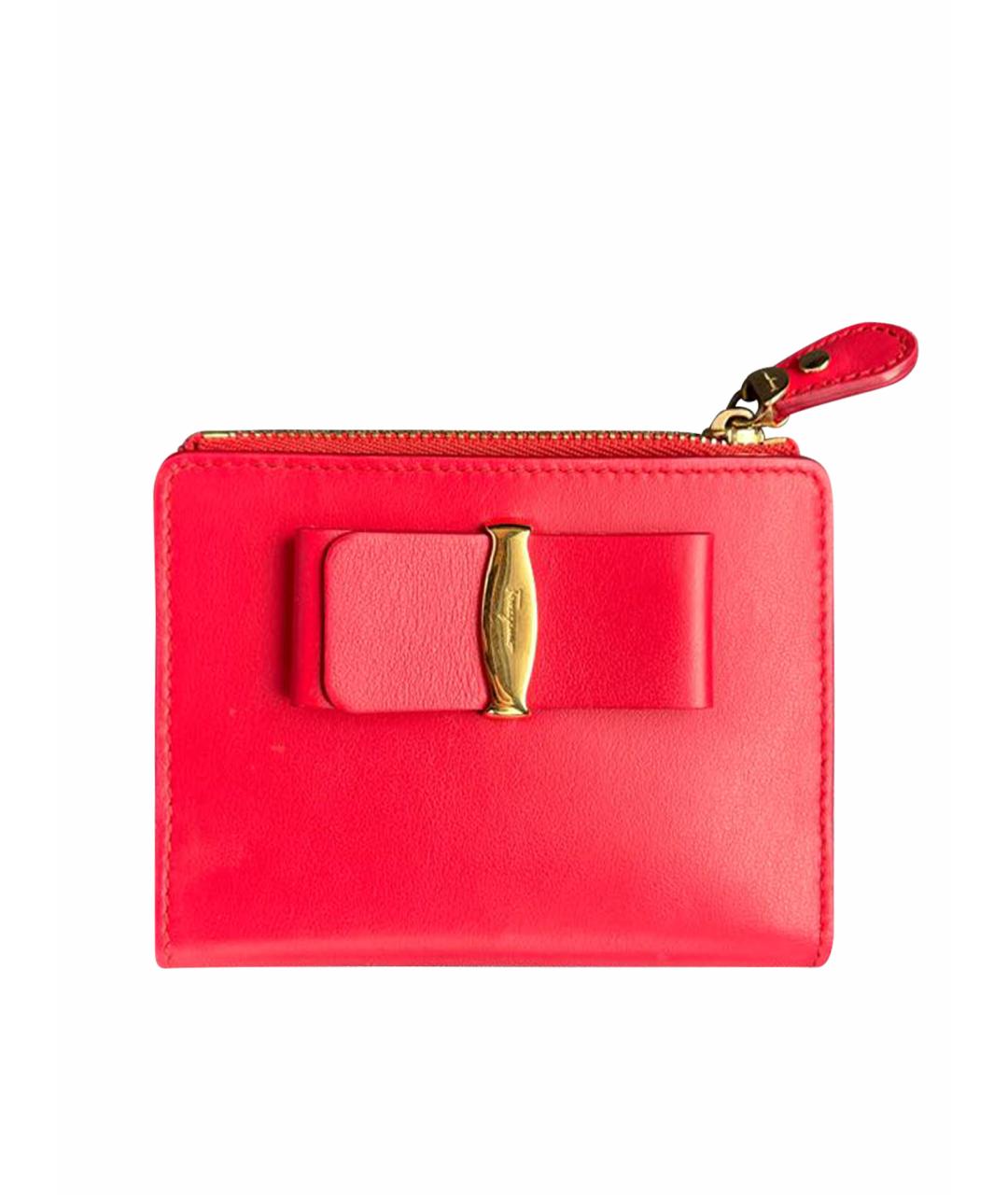 FERRAGAMO Красный кожаный кошелек, фото 1